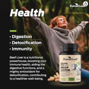 ForestLeaf Grass Fed Beef Liver Capsules, 3000mg Per Serving