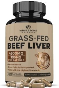 Wholesome Wellness Grass Fed Desiccated Beef Liver Capsules