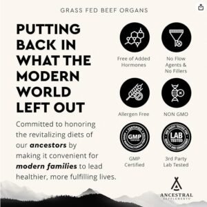 Ancestral Supplements Grass Fed Beef Organ Supplement